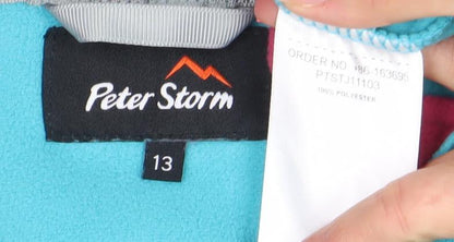 Peter Storm Girls Blue Fleece 1/4 Zip Pullover Sweatshirt Size 13 Years