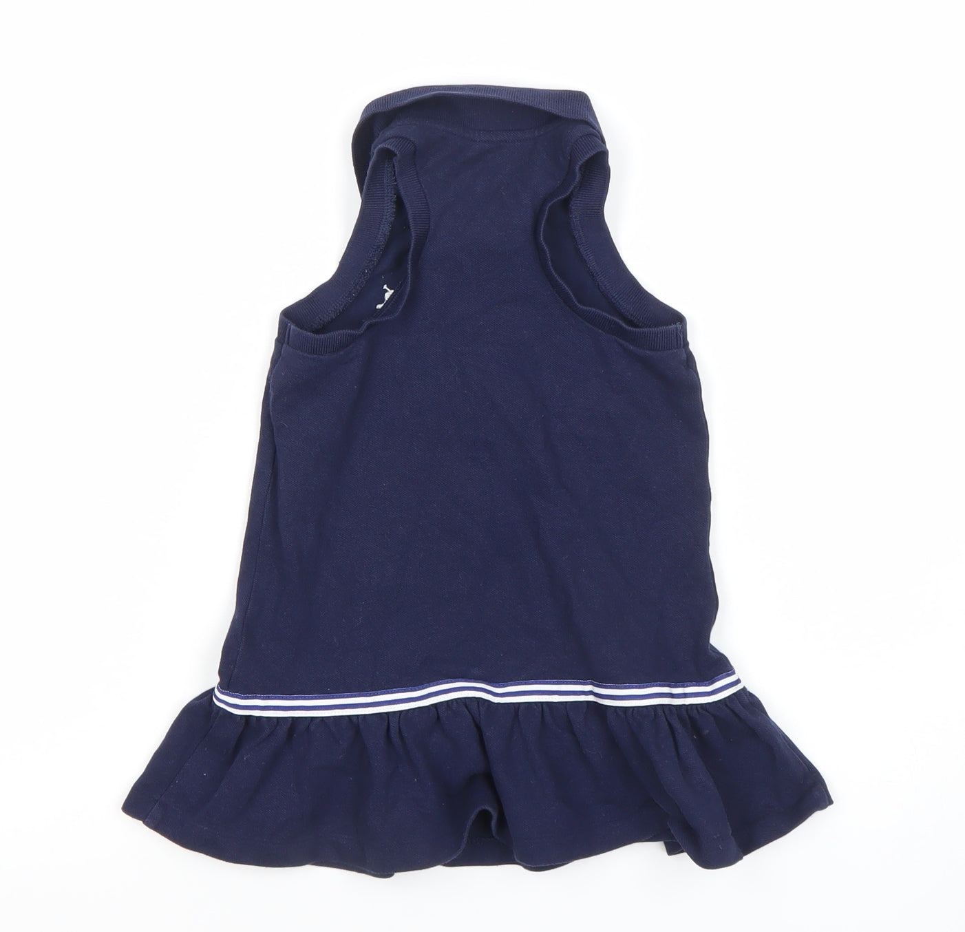 Ralph Lauren Girls Navy Blue Sleeveless Polo Dress 8 Years Collared Cotton