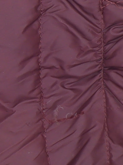 Decathlon Women's Red Hooded Puffer Jacket XS Lightweight Down Warm Coat