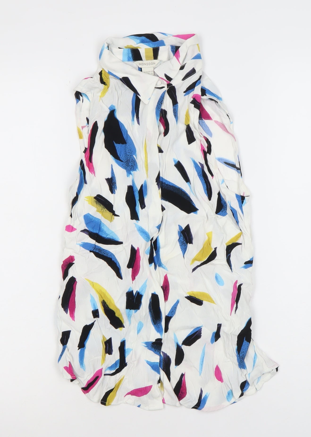 Monsoon Women's Multicoloured Viscose Sleeveless Wrap Blouse UK 10