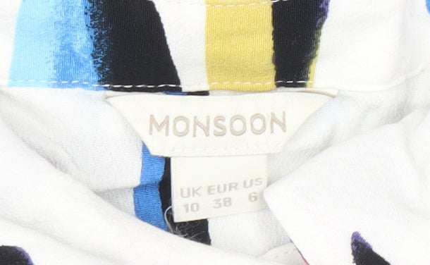Monsoon Women's Multicoloured Viscose Sleeveless Wrap Blouse UK 10
