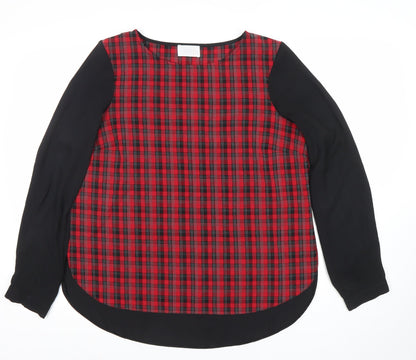 Savida Women’s Red Check Long Sleeve Blouse Size 14