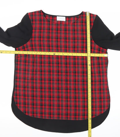 Savida Women’s Red Check Long Sleeve Blouse Size 14