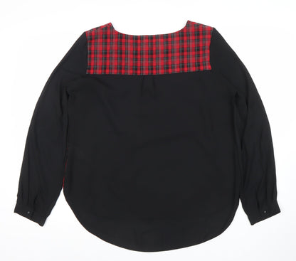 Savida Women’s Red Check Long Sleeve Blouse Size 14