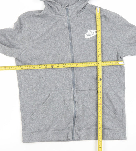 Nike Boys Grey Full Zip Hoodie XL Cotton Blend Casual Sportswear
