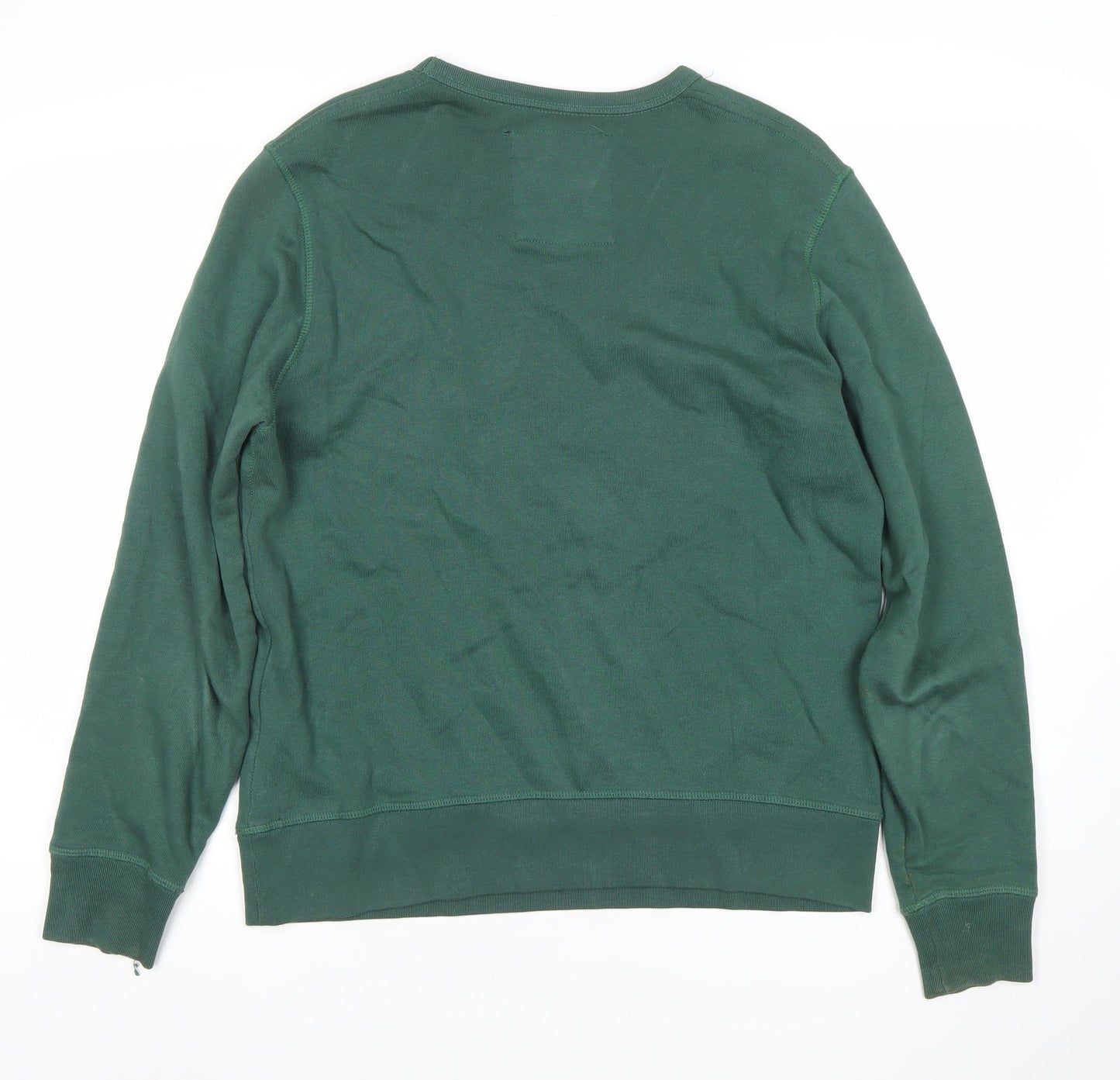 Franklin & Marshall Men's Green XS Crew Neck Graphic Sweatshirt