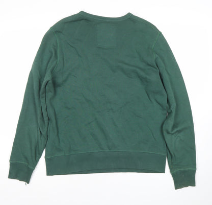 Franklin & Marshall Men's Green XS Crew Neck Graphic Sweatshirt