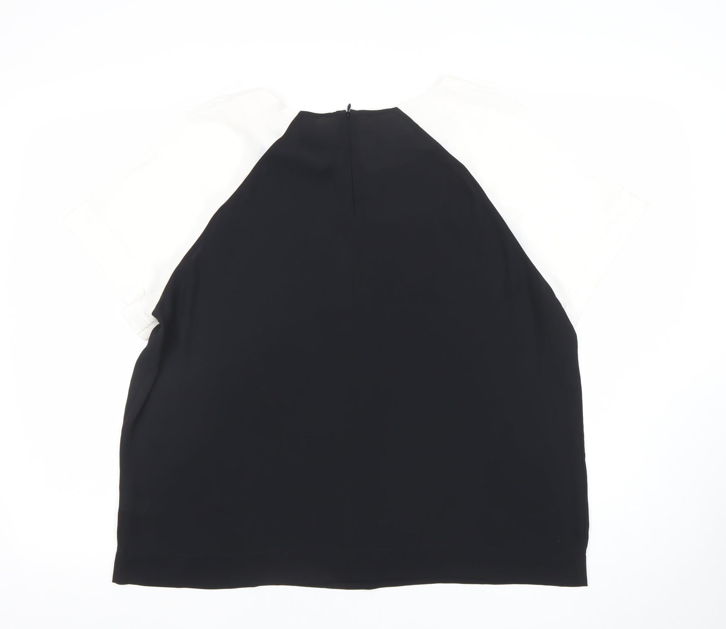 Next Women Black White Colourblock Short Sleeve Top Size 18