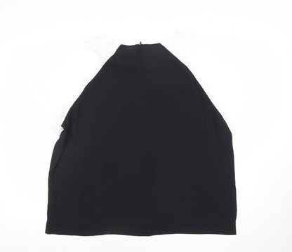 Next Women Black White Colourblock Short Sleeve Top Size 18