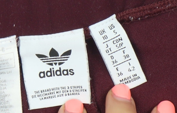 Adidas Womens Red Leggings Size 10 Slim Fit Activewear Trousers