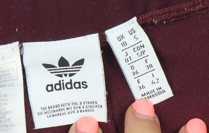Adidas Womens Red Leggings Size 10 Slim Fit Activewear Trousers