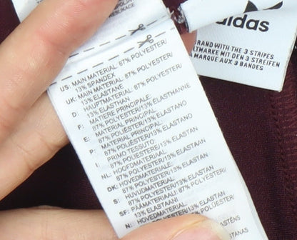 Adidas Womens Red Leggings Size 10 Slim Fit Activewear Trousers