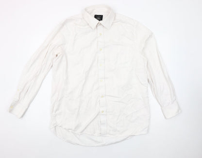 The Savile Row Company Men’s White Classic Fit Long Sleeve Cotton Button-Up Shirt Size 16.5