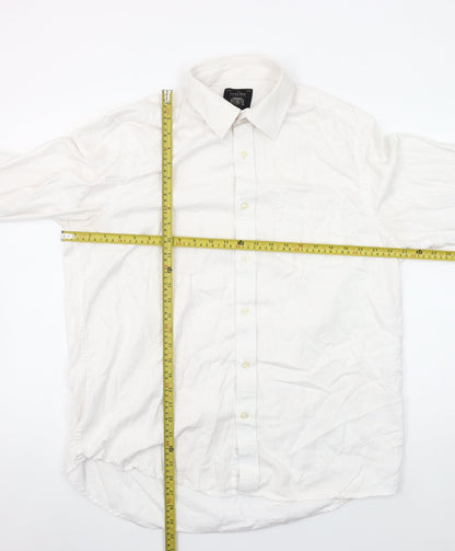 The Savile Row Company Men’s White Classic Fit Long Sleeve Cotton Button-Up Shirt Size 16.5