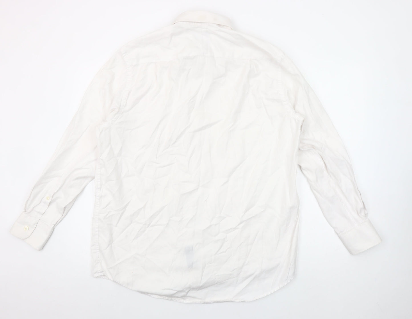 The Savile Row Company Men’s White Classic Fit Long Sleeve Cotton Button-Up Shirt Size 16.5