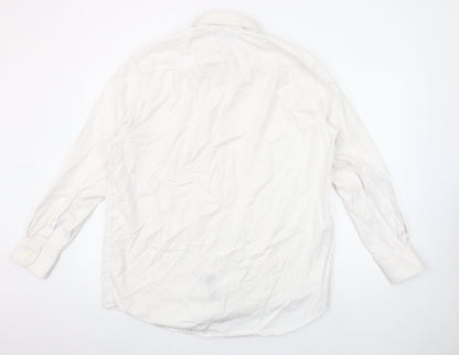 The Savile Row Company Men’s White Classic Fit Long Sleeve Cotton Button-Up Shirt Size 16.5