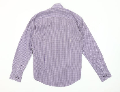 Steel & Jelly Men's Purple Check Button-Down Long Sleeve Cotton Shirt M