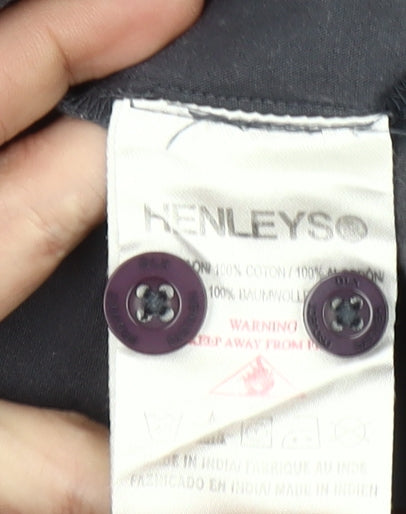 Henleys Project Deluxe Men's Grey Cotton Button-Up Shirt XL