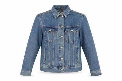 Topshop Women's Blue Denim Basic Jacket UK 8 Regular Fit