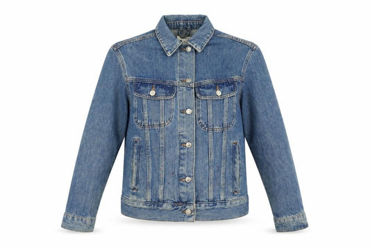 Topshop Women's Blue Denim Basic Jacket UK 8 Regular Fit