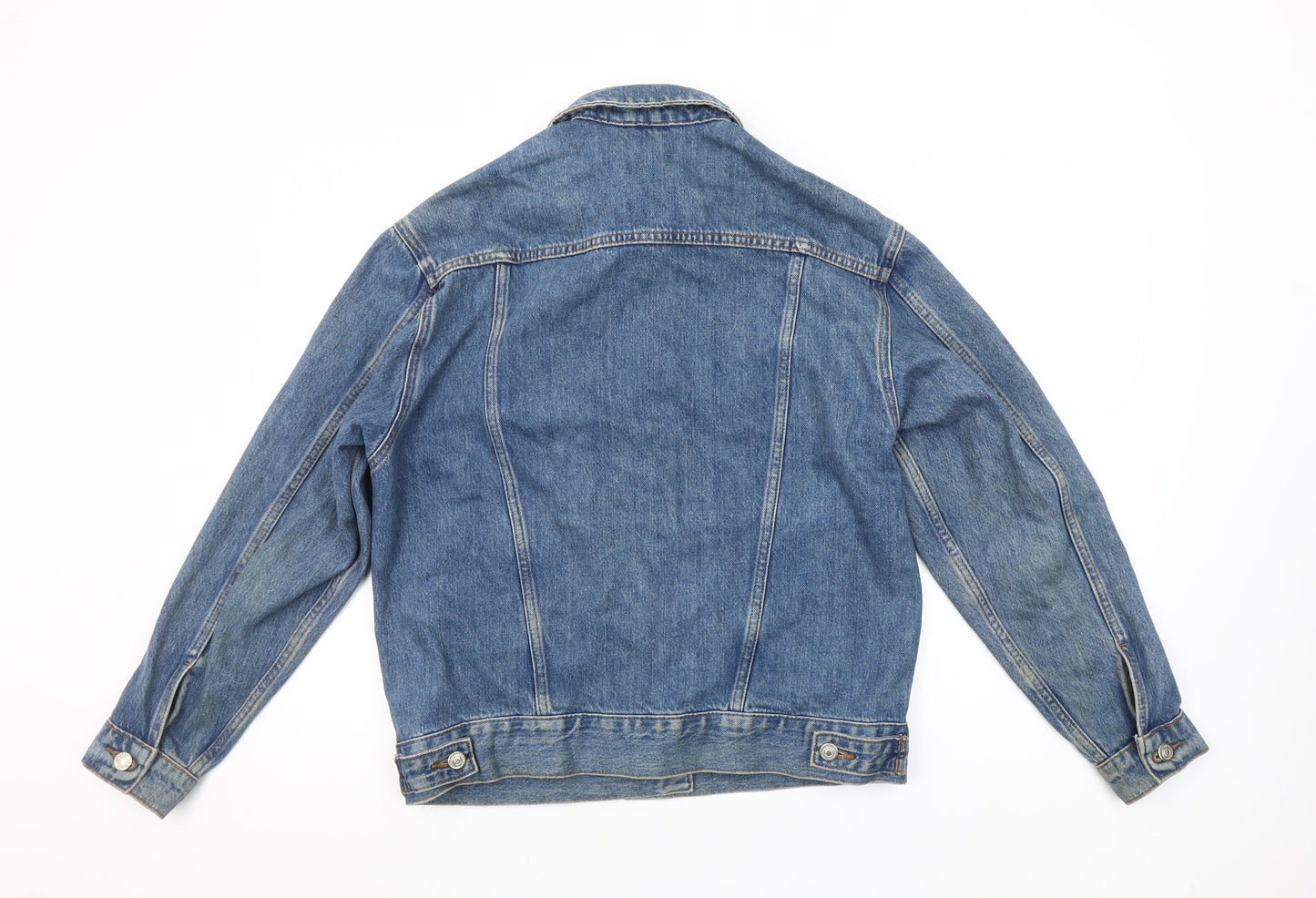 Topshop Women's Blue Denim Basic Jacket UK 8 Regular Fit