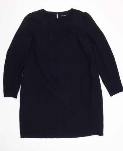 Next Women Navy Blue Shift Dress Size 20 Long Sleeve Polyester Blend