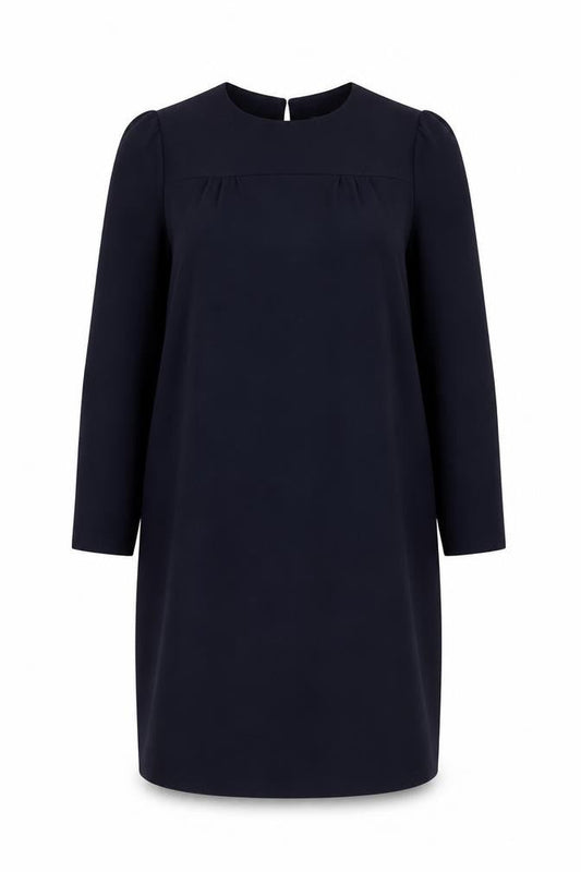 Next Women Navy Blue Shift Dress Size 20 Long Sleeve Polyester Blend