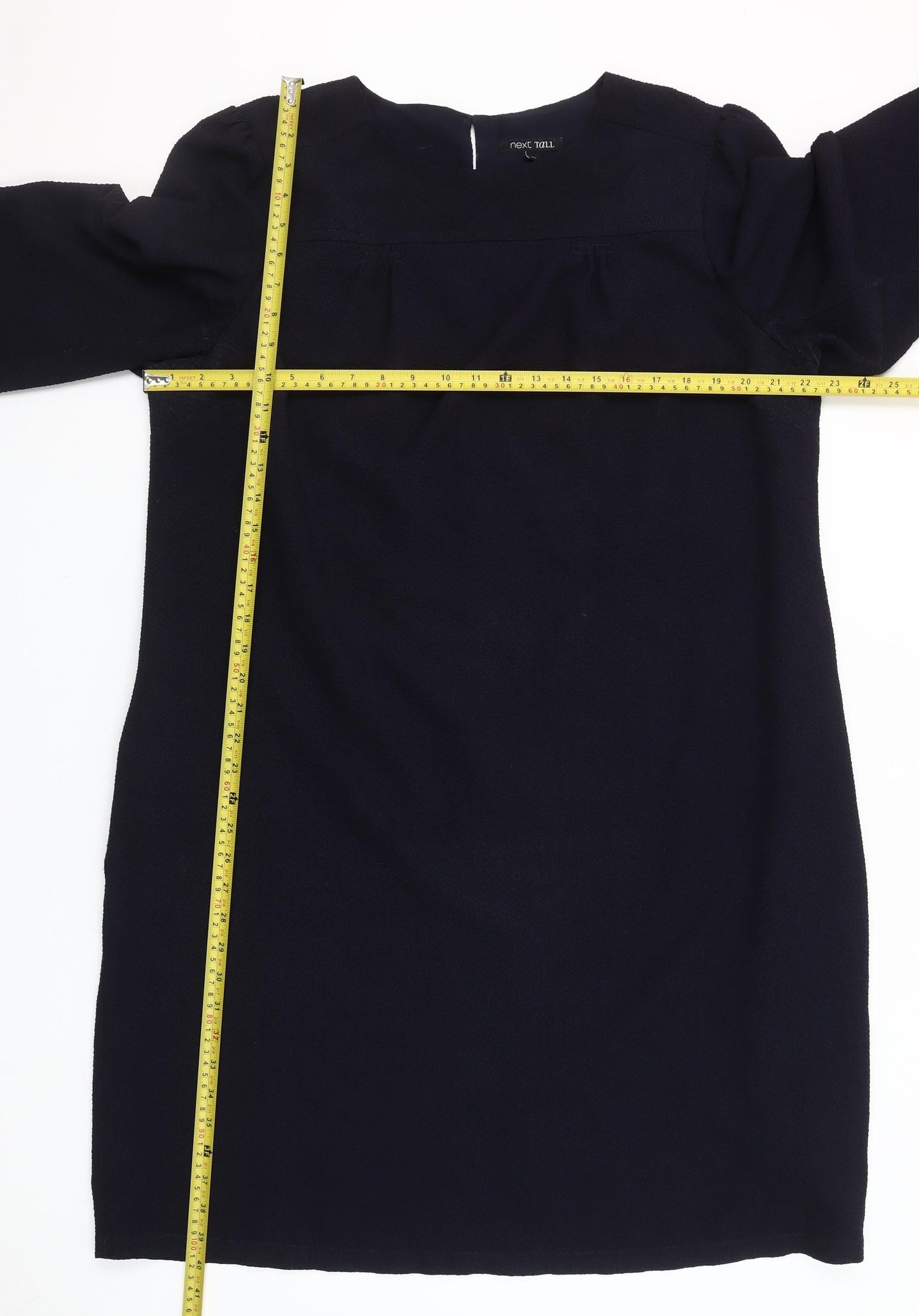 Next Women Navy Blue Shift Dress Size 20 Long Sleeve Polyester Blend