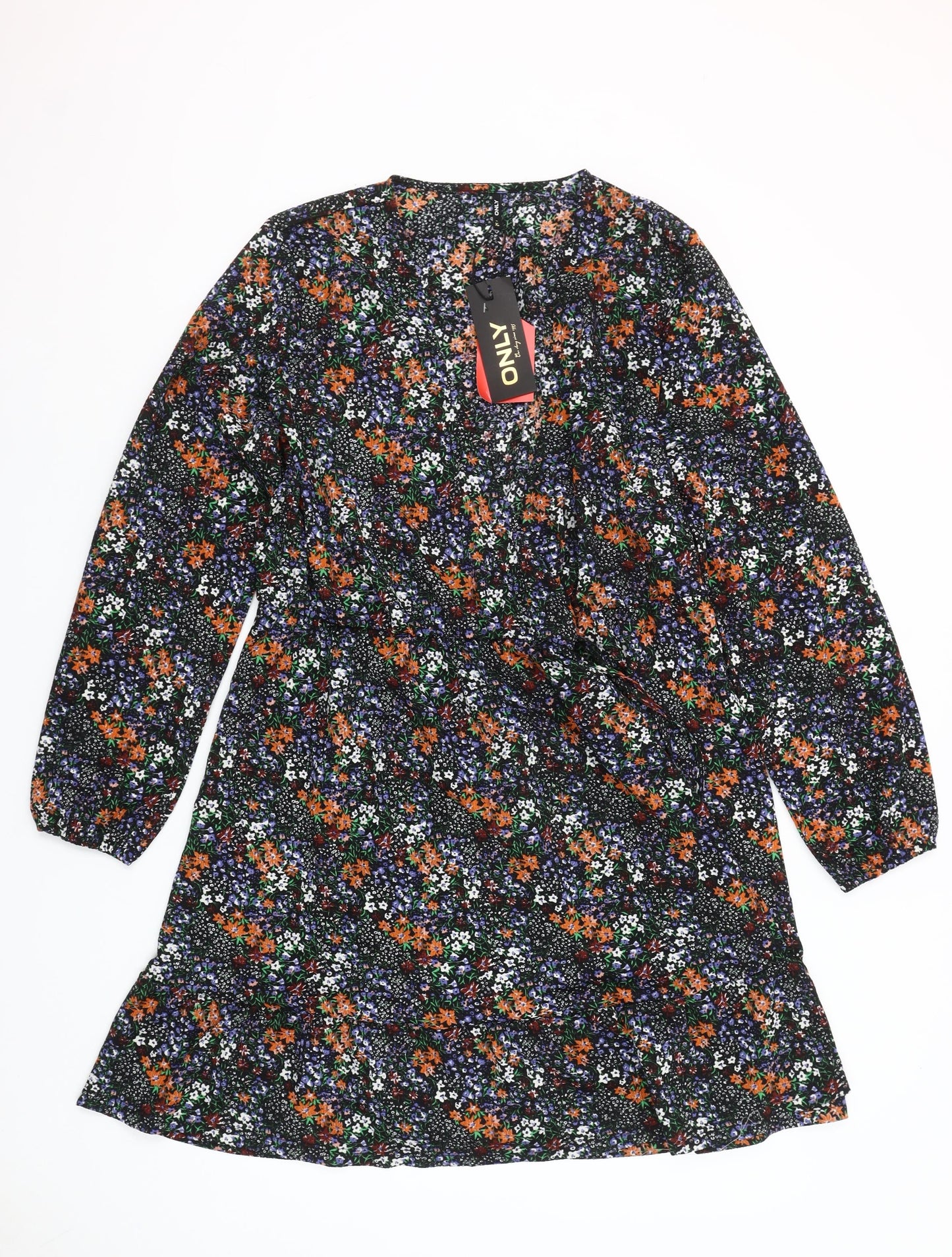 ONLY Women's Multicoloured Floral Wrap Dress XL
