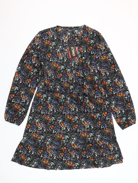 ONLY Women's Multicoloured Floral Wrap Dress XL