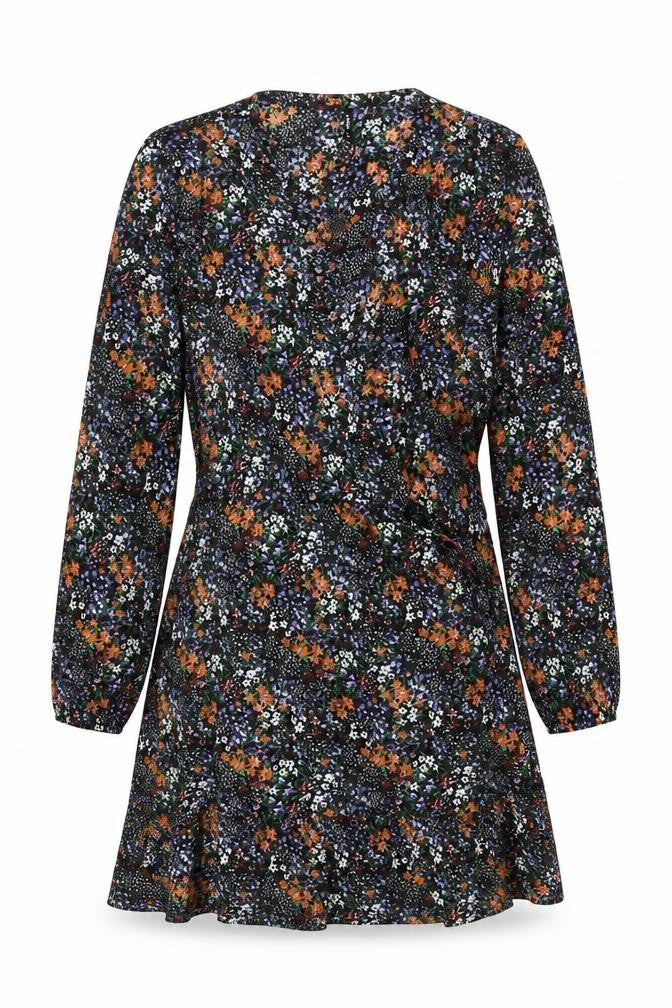 Front view of Only Women's Multicoloured Floral Wrap Dress XL