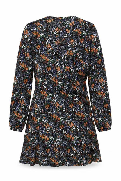 Front view of Only Women's Multicoloured Floral Wrap Dress XL