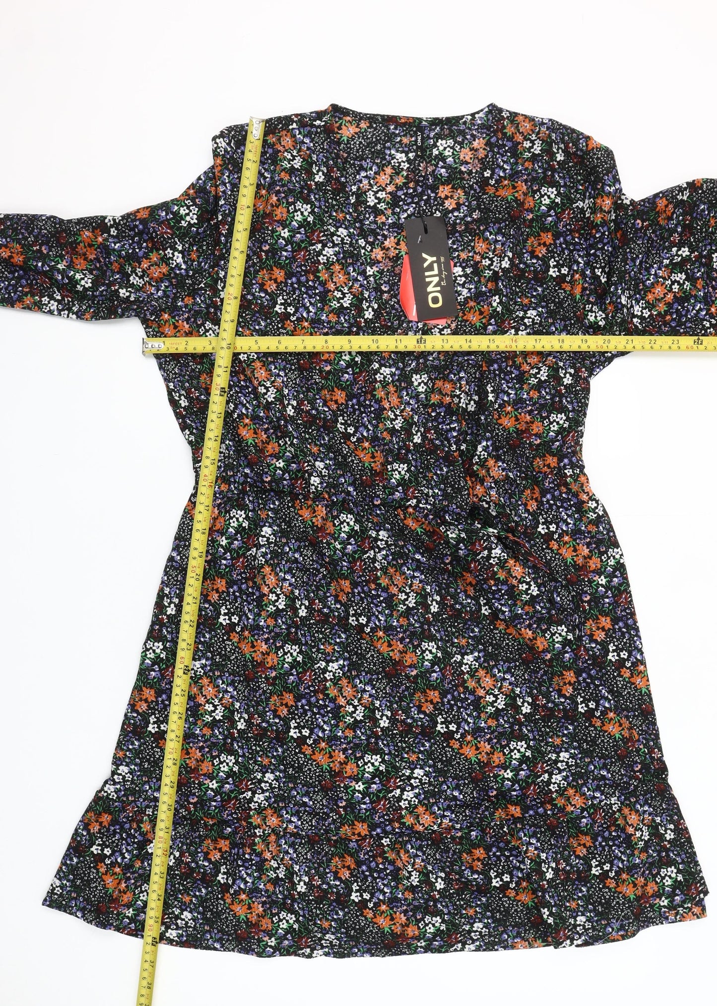 ONLY Women's Multicoloured Floral Wrap Dress XL