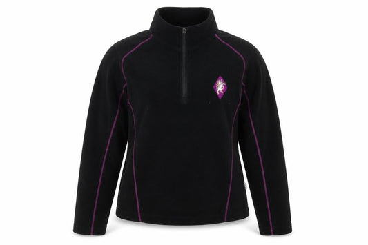Kukri Womens Black 2XS 1/2 Zip Fleece Sweatshirt Polyester Sportswear