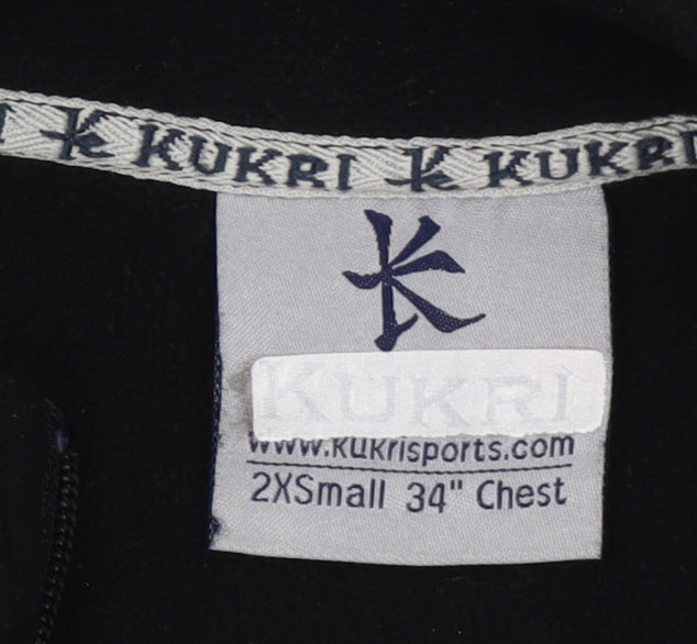 Kukri Womens Black 2XS 1/2 Zip Fleece Sweatshirt Polyester Sportswear