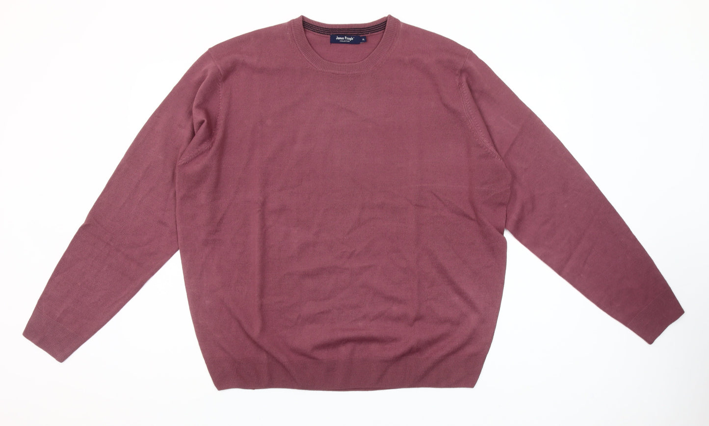 James Pringle Men’s Purple Cotton Crew Neck Jumper XL
