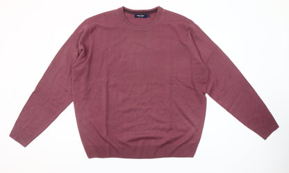 James Pringle Men’s Purple Cotton Crew Neck Jumper XL
