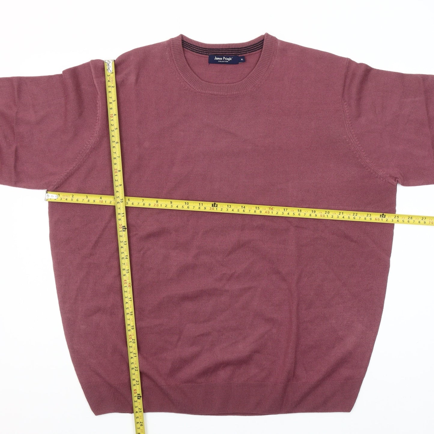 James Pringle Men’s Purple Cotton Crew Neck Jumper XL