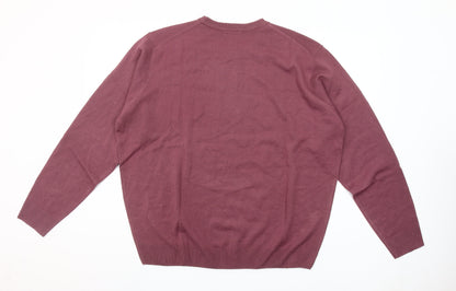 James Pringle Men’s Purple Cotton Crew Neck Jumper XL
