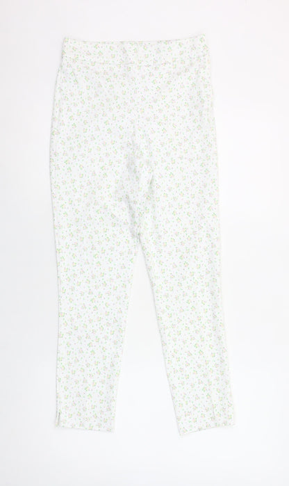 Dunnes Stores Women's White Floral Skinny Trousers Size 8