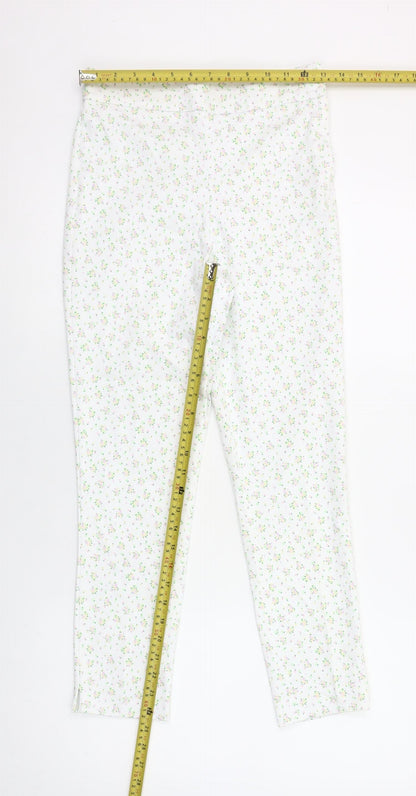 Dunnes Stores Women's White Floral Skinny Trousers Size 8