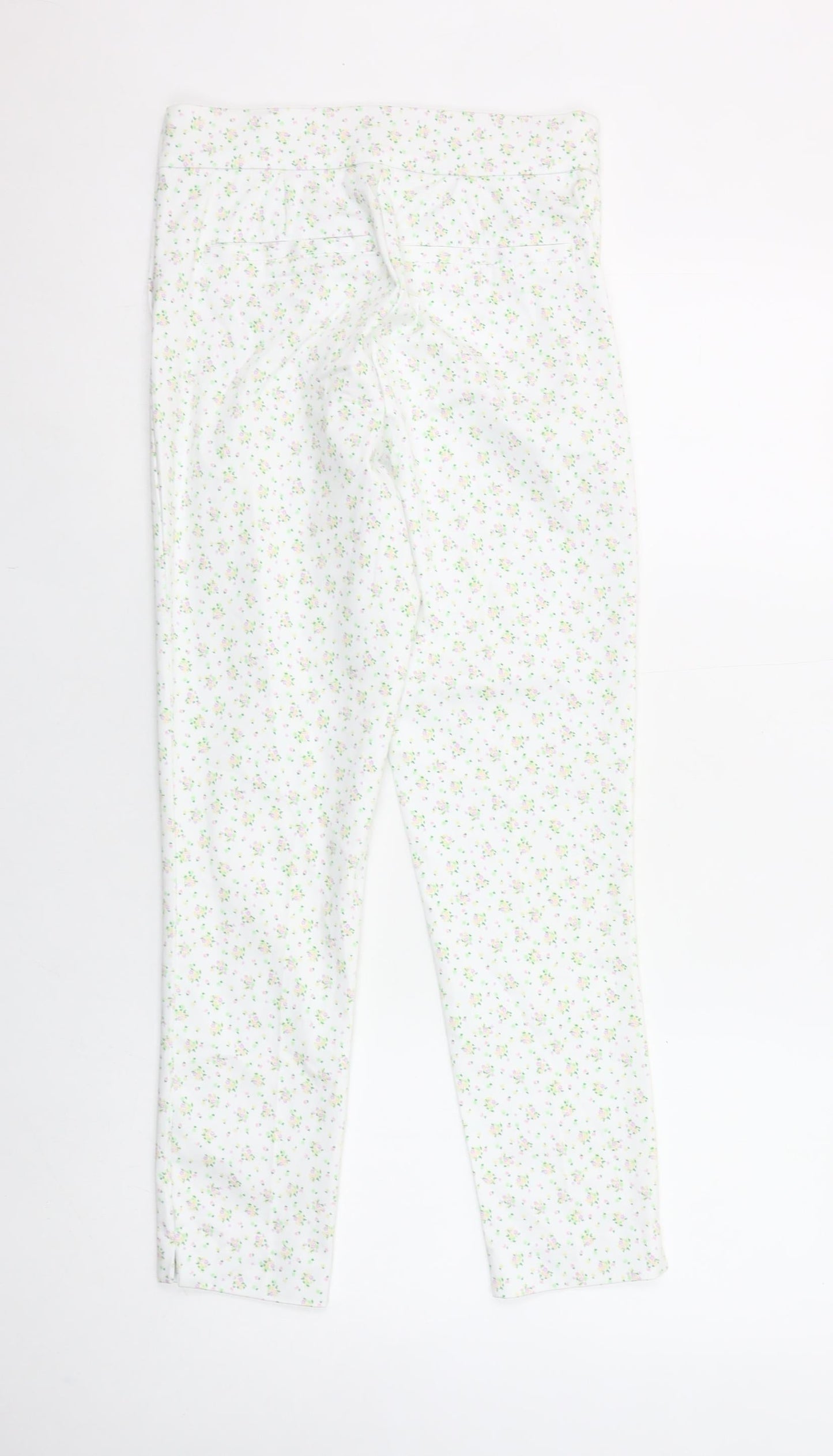 Dunnes Stores Women's White Floral Skinny Trousers Size 8