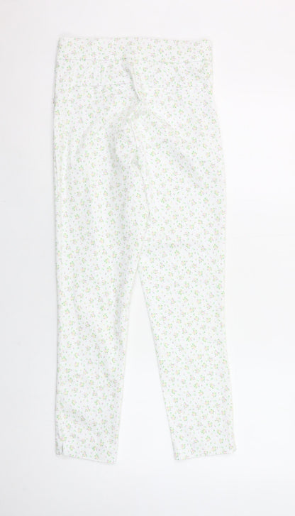 Dunnes Stores Women's White Floral Skinny Trousers Size 8