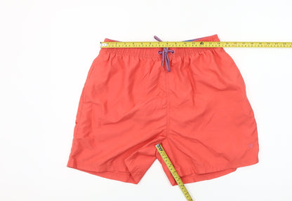Cargo Quay Men's Red Swim Shorts L Drawstring Quick Dry Nylon