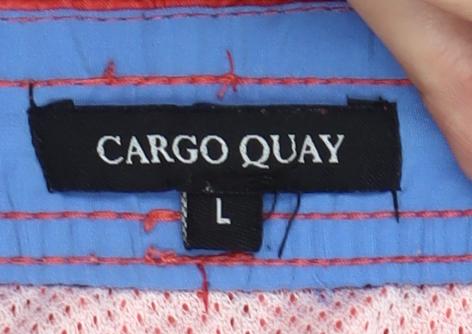 Cargo Quay Men's Red Swim Shorts L Drawstring Quick Dry Nylon