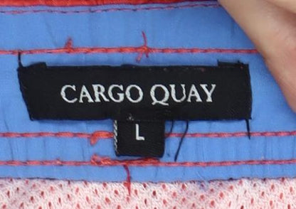Cargo Quay Men's Red Swim Shorts L Drawstring Quick Dry Nylon