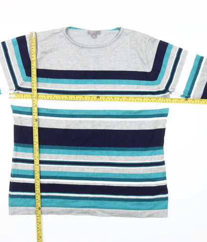 Freshwear Women’s Multicoloured XL Striped Crew Neck Knit Jumper