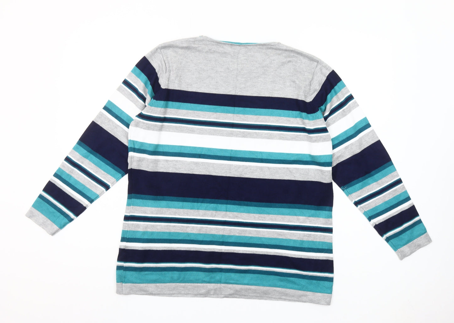 Freshwear Women’s Multicoloured XL Striped Crew Neck Knit Jumper