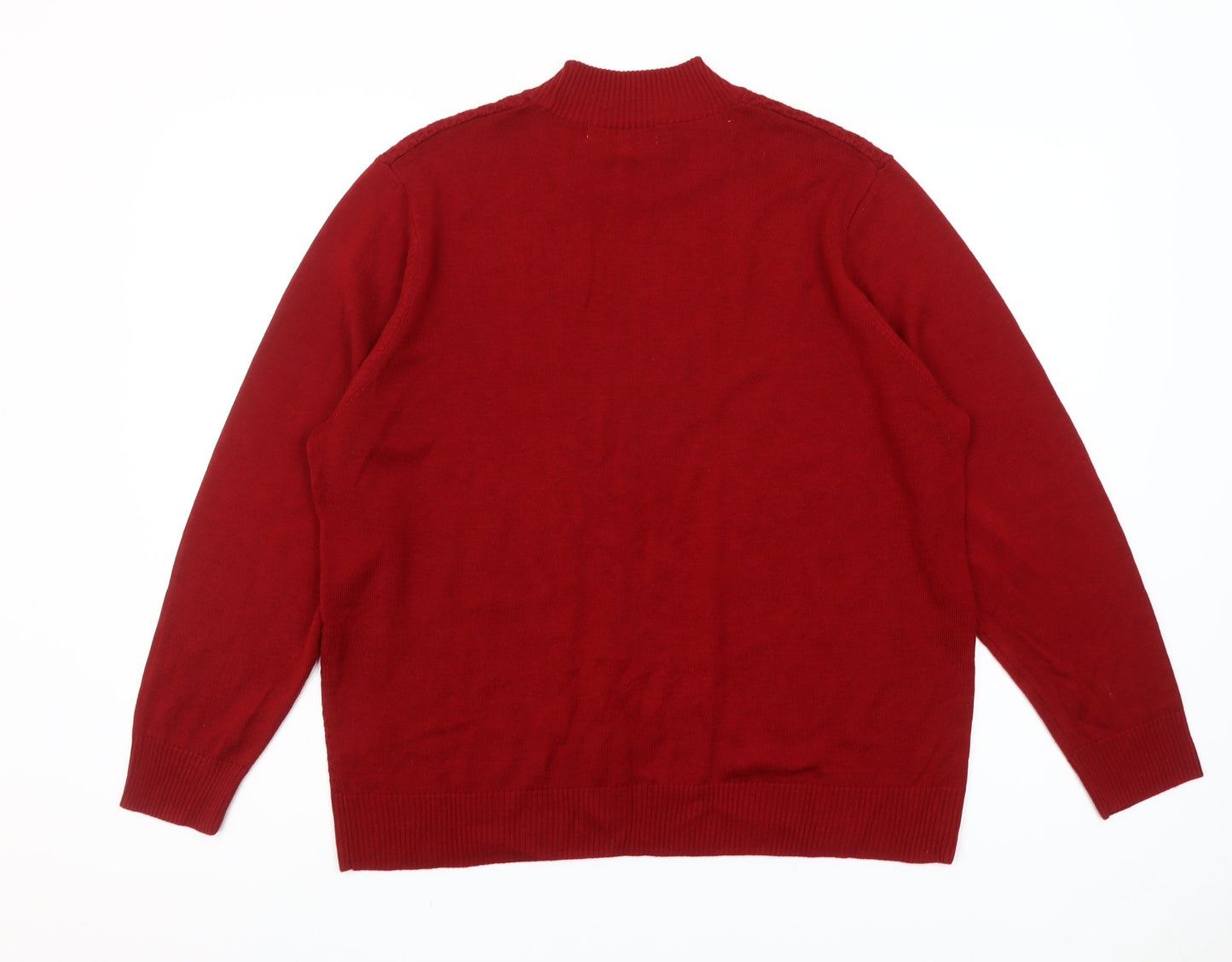 Paul Henry Women Red Acrylic Mock Neck Pullover Jumper Size 20