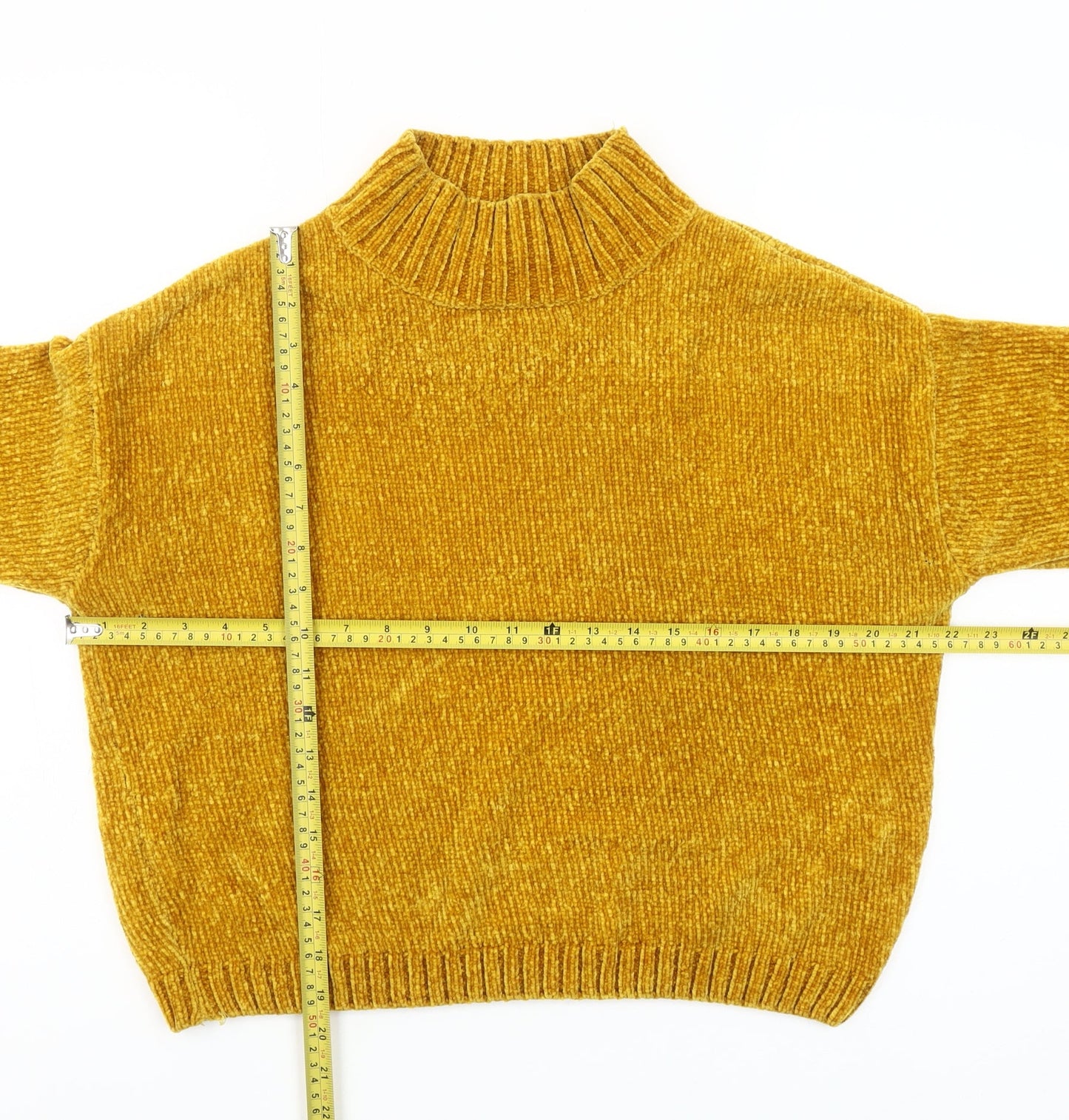 Pull & Bear Women’s Yellow Mock Neck Knit Jumper Size S